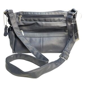 D'Margeaux NY Crossbody Bag Black Genuine Leather Purse‎ Limited Edition NWT